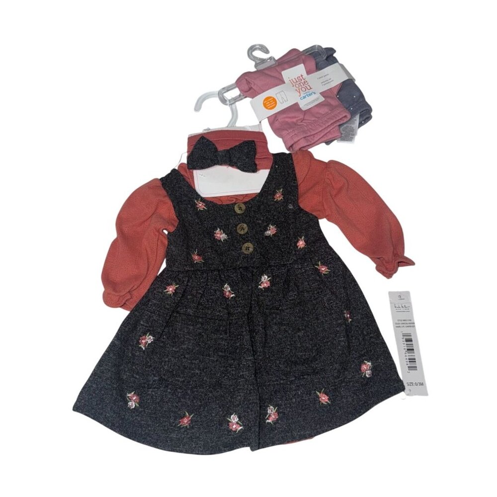 Baby Girls 3-Piece Outfit By Just One You Made By Carters  0-3M leggings new Nb